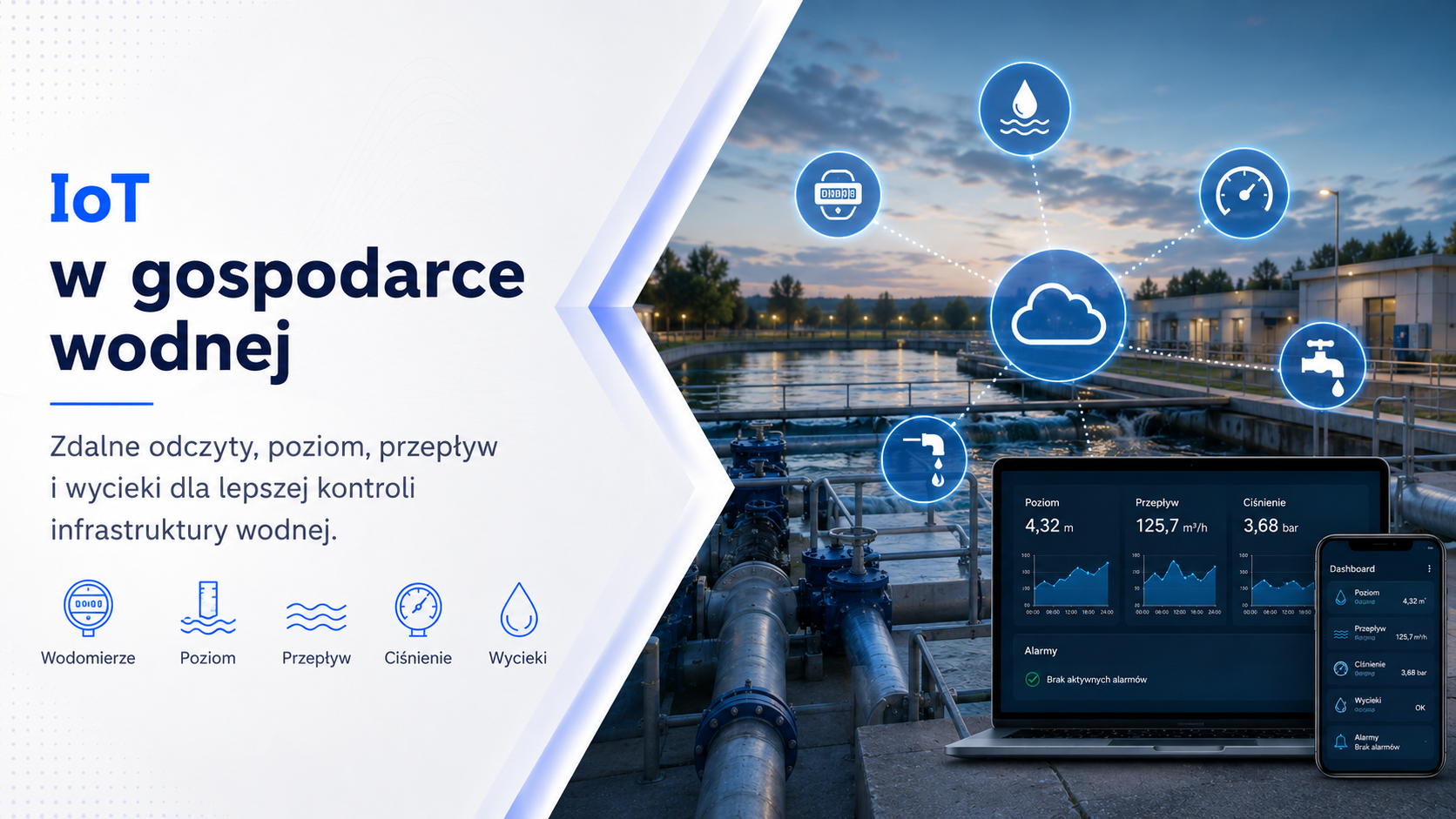 IoT w gospodarce wodnej – zdalne odczyty, poziom, przepływ i wycieki